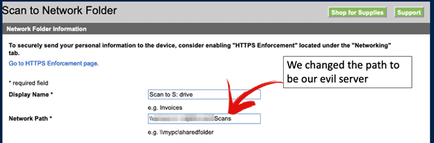 hacking printers blog image of changes network path