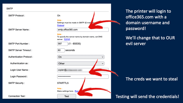 hacking printers blog image of SMTP screen